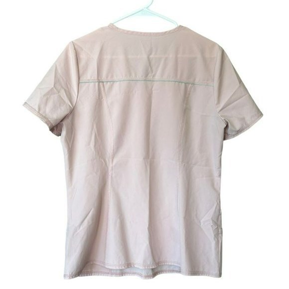Jaanuu Shift V-Neck Scrub Top‎ Blushing Pink Womens M - Picture 2 of 4